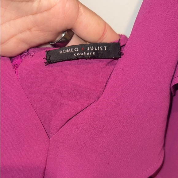 Romeo & Juliet Couture Red High Low Halter Gown - Picture 3 of 3